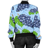 Watercolor Grape Pattern Women'S Bomber Jacket