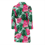 Watermelons Tropical Palm Leaves Pattern Men'S Bathrobe