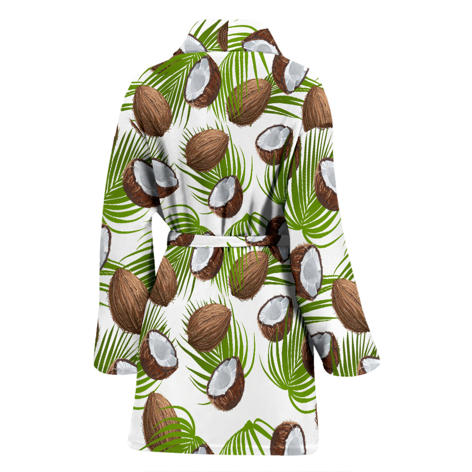 Coconut Pattern Print Design 04 Women's Bathrobe