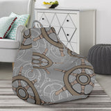 Nautical Wood Steering Wheel Pattern Bean Bag Cover