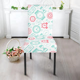 Clock Time Pattern Blackground Dining Chair Slipcover