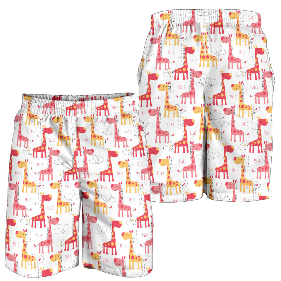 Giraffe Pattern Print Design 03 Men Shorts