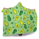 Avocado Pattern Green Background Hooded Blanket