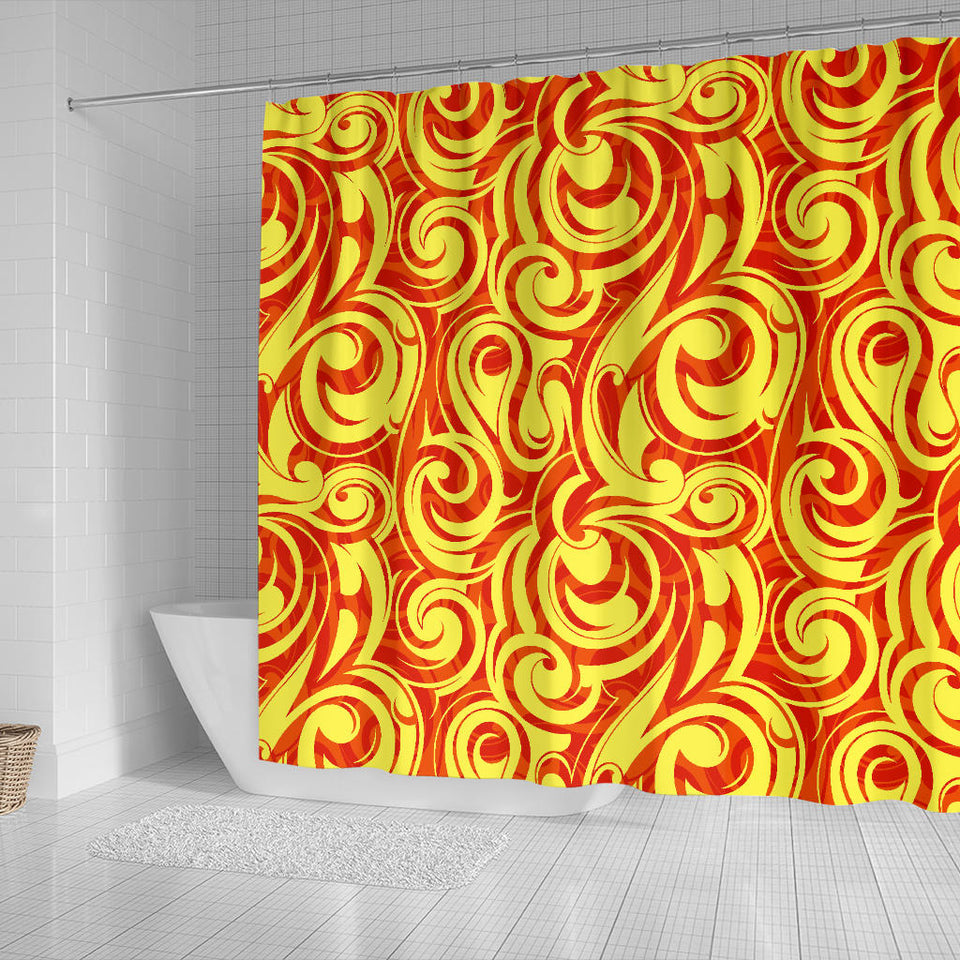 Fire Flame Design Pattern Shower Curtain Fulfilled In US