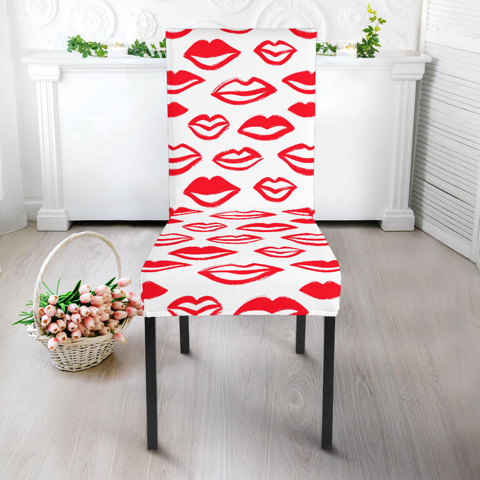 Lips Pattern Print Design 05 Dining Chair Slipcover