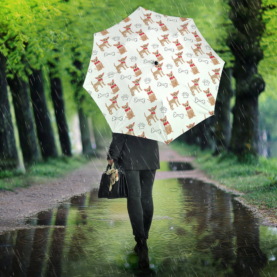 Chihuahua Bone Paw Pattern Umbrella