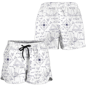 Math Pattern Print Design 03 Women Shorts