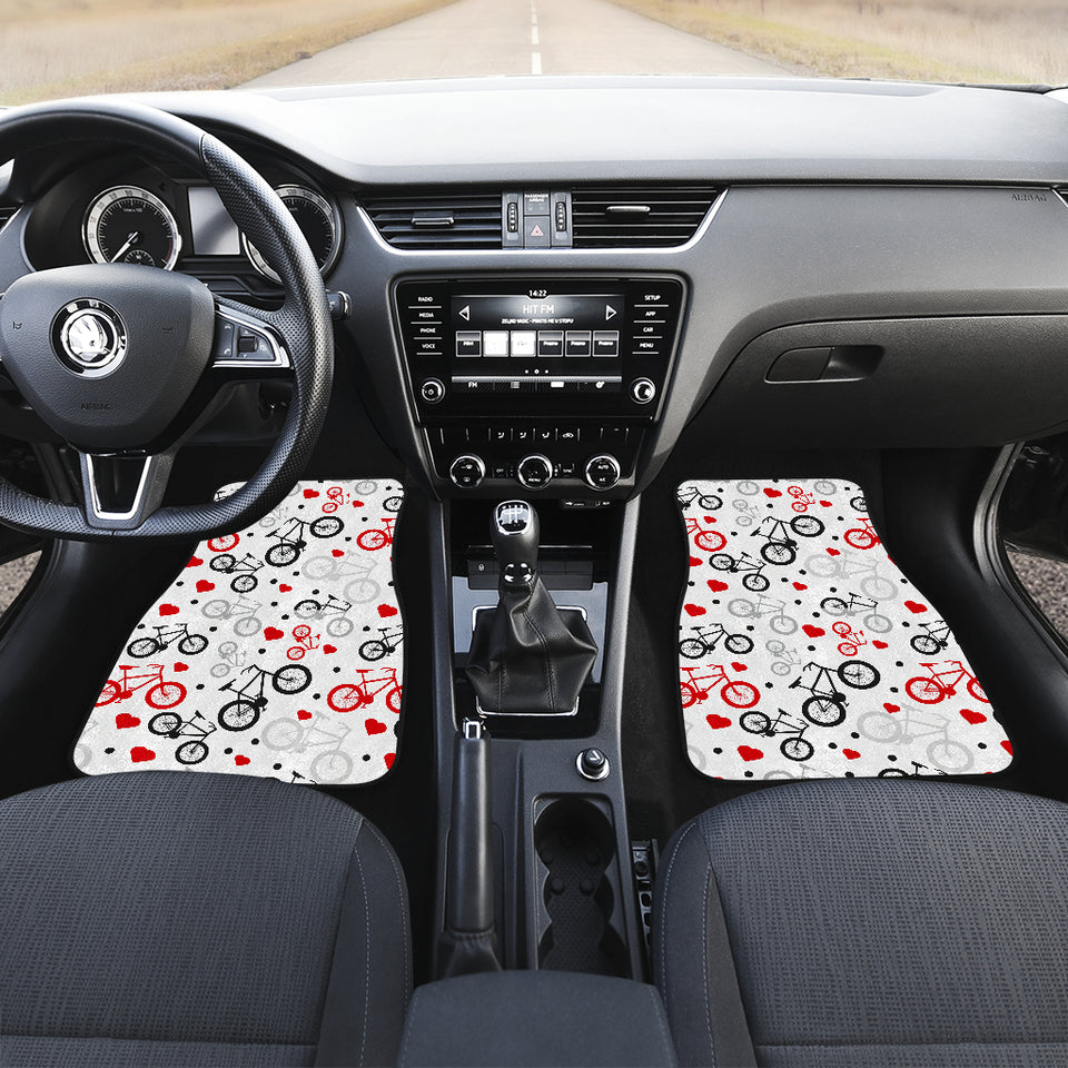 Bicycle Pattern Print Design 04 Front Car Mats