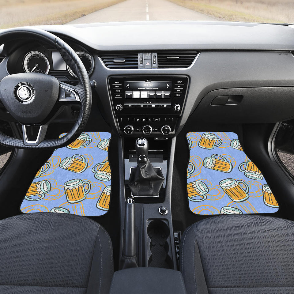 Beer Pattern Front And Back Car Mats