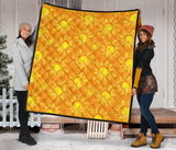 Sun Orange Background Premium Quilt
