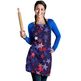 Red Blue Star Pattern Adjustable Apron