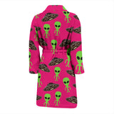 Alien Pattern Print Design 03 Men's Bathrobe