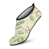 Hand Drawn Sea Turtle Fish Pattern Aqua Shoes