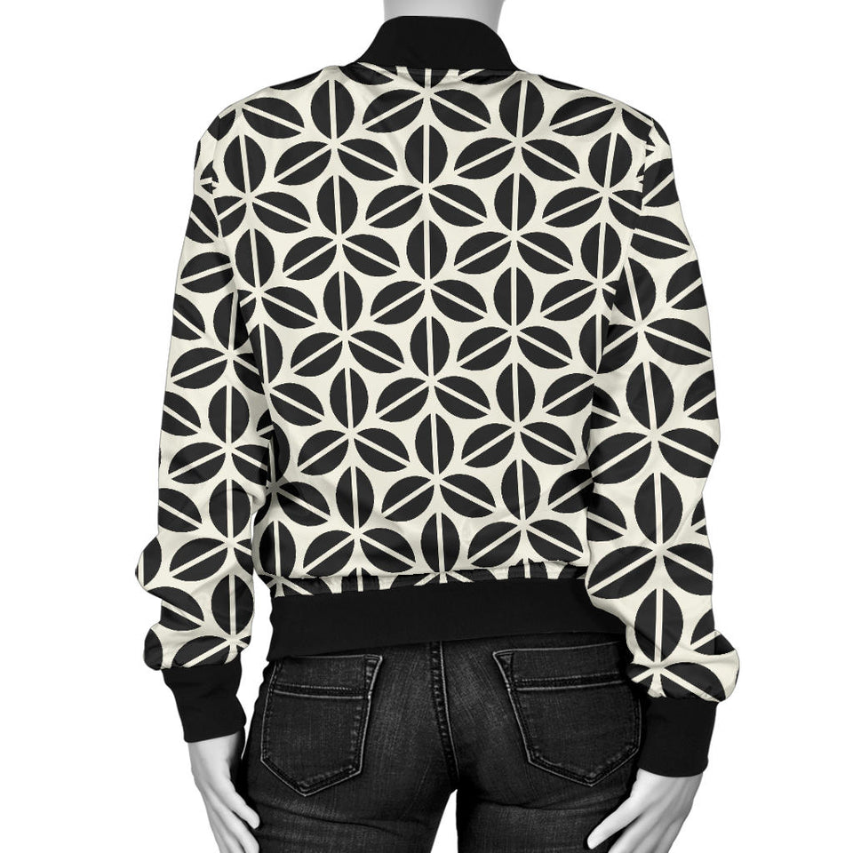 Coffee Bean Abstract Modern Pattern Women'S Bomber Jacket