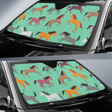Colorful Horses Pattern Car Sun Shade