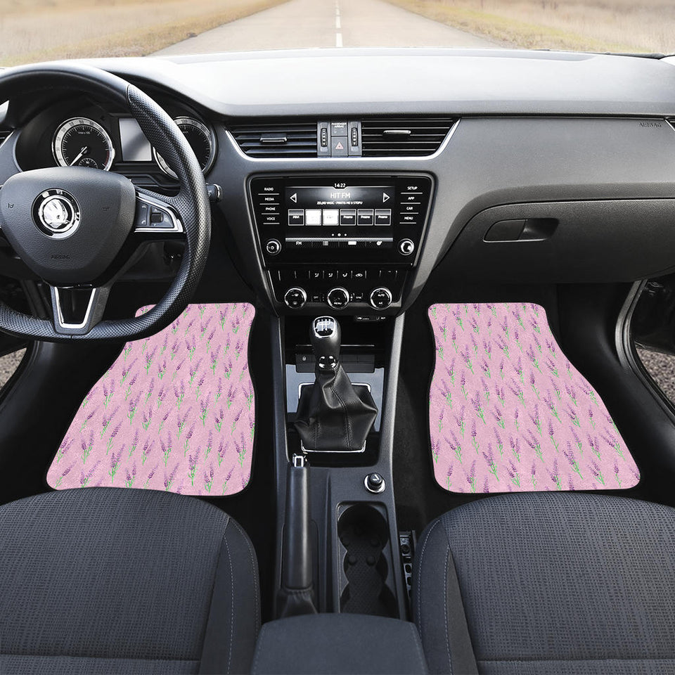Lavender Pattern Pink Background Front Car Mats