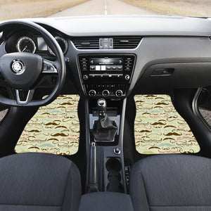 Mustache Beard Pattern Print Design 01 Front and Back Car Mats