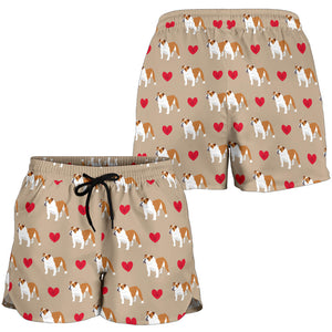 English Bulldog Pattern Print Design 05 Women Shorts