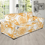 Hand Drawn Orange Fruit Pattern Sofa Slipcover