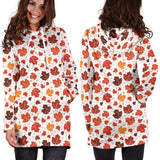 Colorful Maple Leaf Pattern Women'S Hoodie Dress