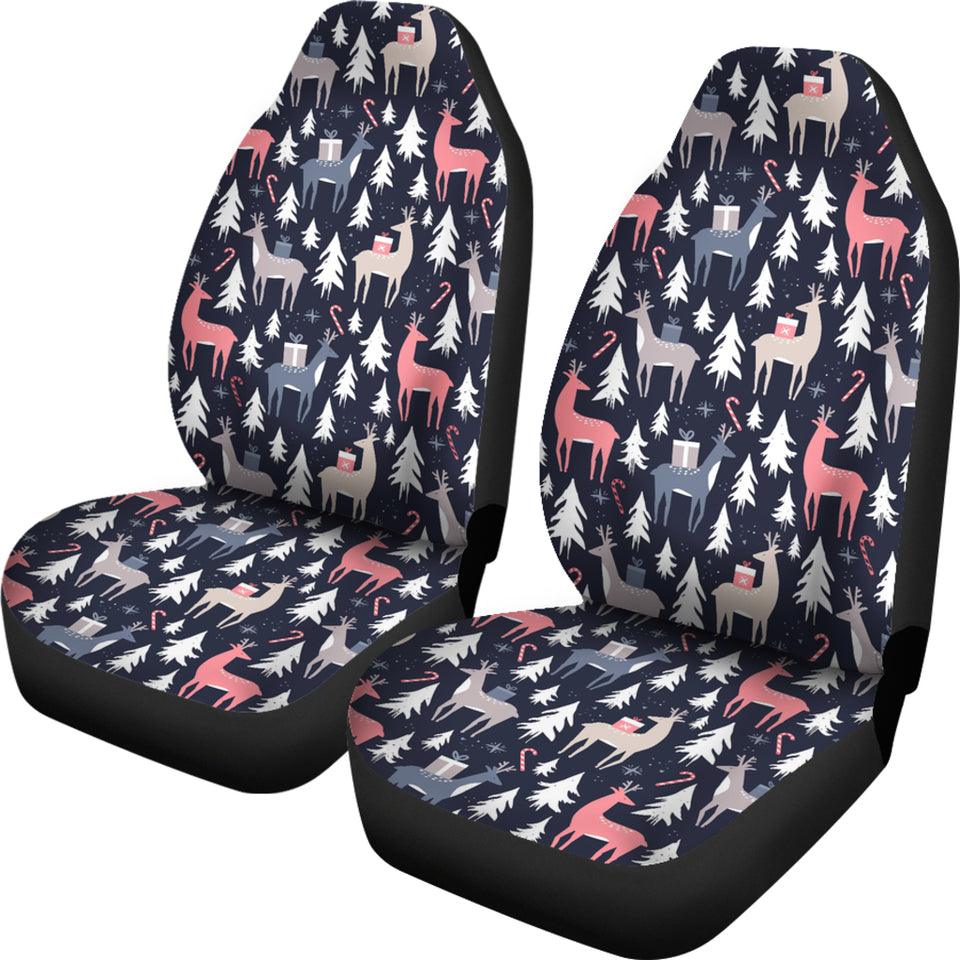 Deers Winter Christmas Pattern Universal Fit Car Seat Covers