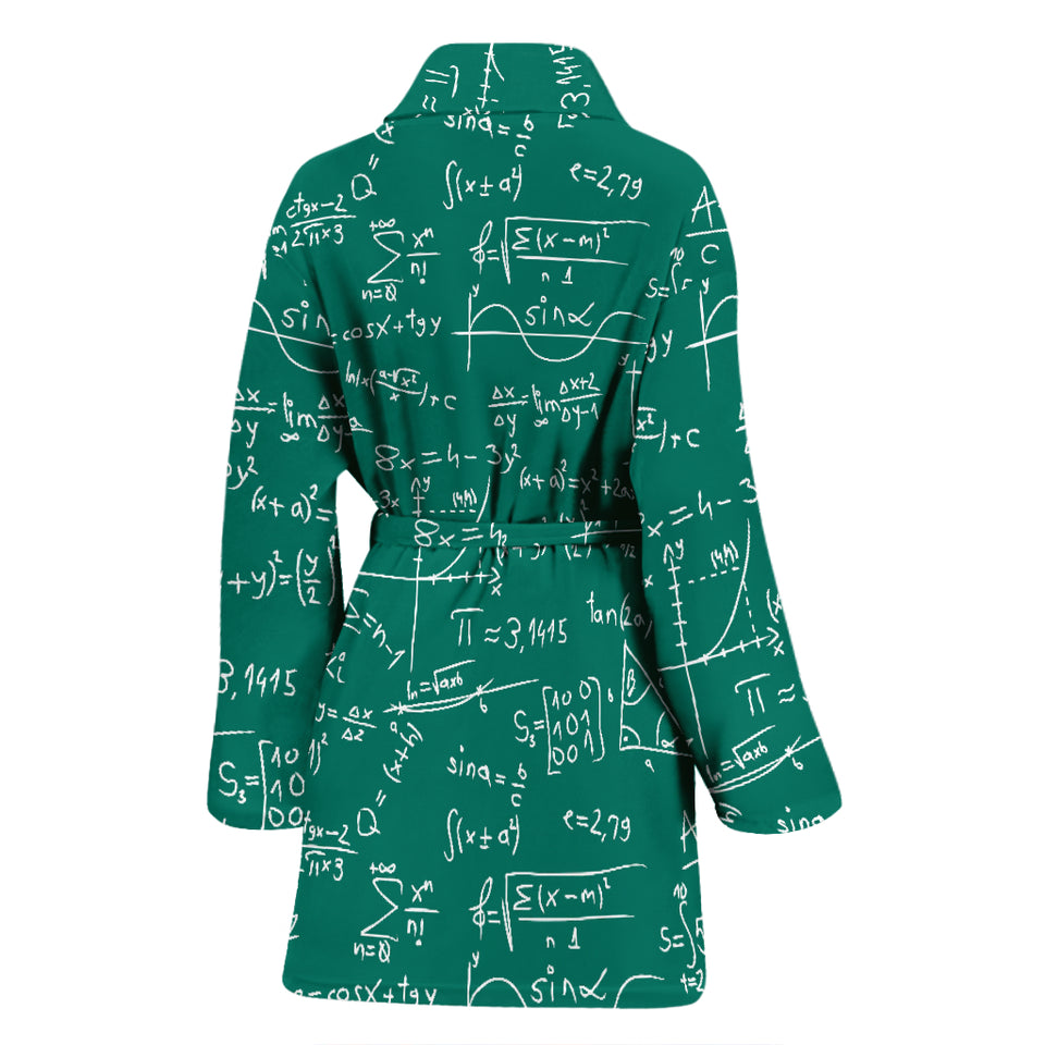 Math Pattern Print Design 01 Women's Bathrobe