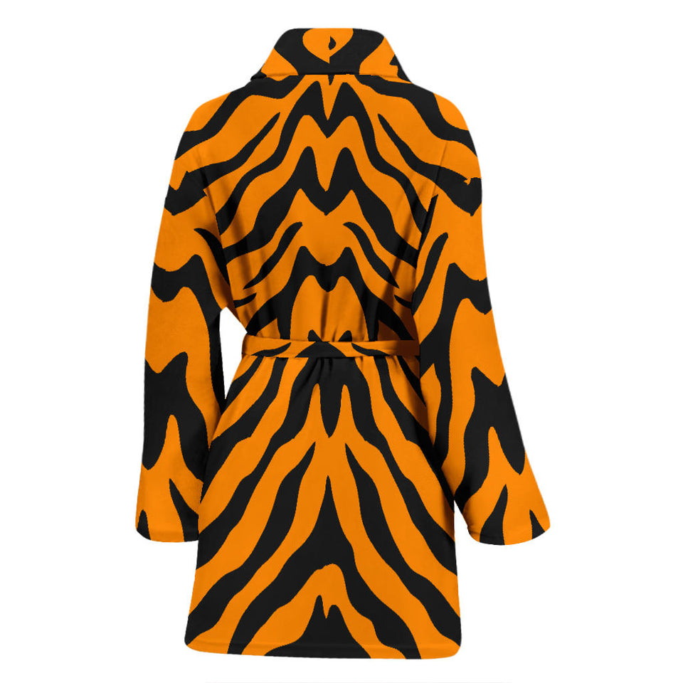 Bengal Tigers Skin Print Pattern Women'S Bathrobe