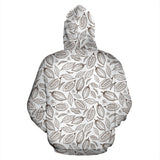 Cocoa Beans Leaves Pattern Zip Up Hoodie