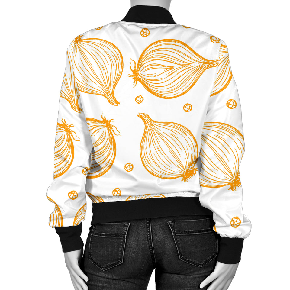 Hand Drawn Onion Pattern Women'S Bomber Jacket