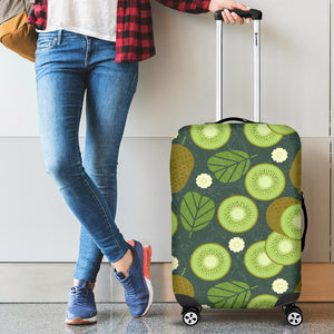 Whole Sliced Kiwi Leave And Flower Luggage Covers
