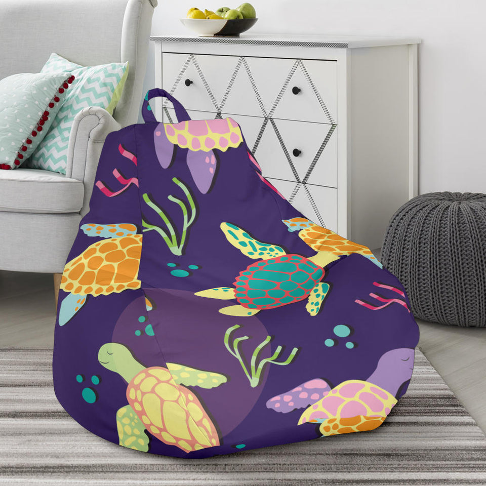 Colorful Sea Turtle Pattern Bean Bag Cover