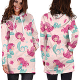 Cute Little Mermaid Pattern Women'S Hoodie Dress