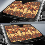 Camel Polynesian Tribal Design Pattern Car Sun Shade