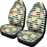 Pineapples Pattern Striped Background  Universal Fit Car Seat Covers