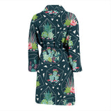 Cactus Glass Terrarium Pattern Men'S Bathrobe