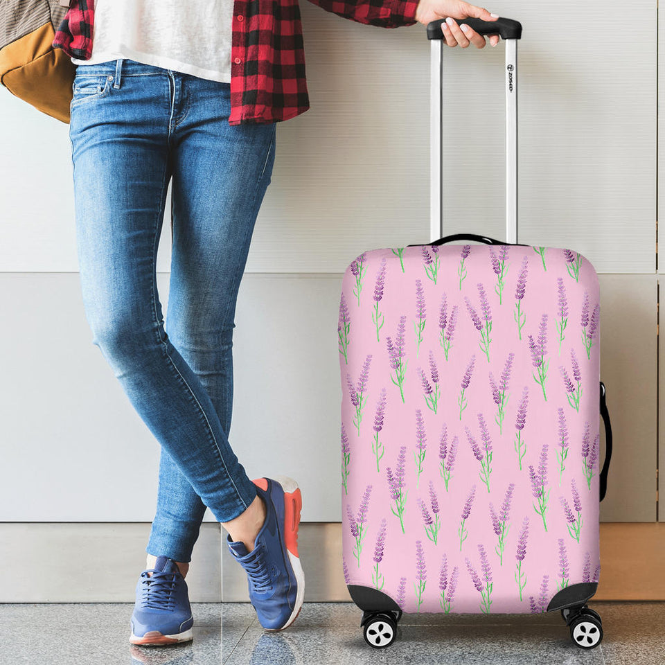 Lavender Pattern Pink Background Luggage Covers