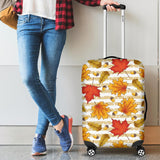 Maple Leaf Oak Leaf Acorns Beige Striped Background Cabin Suitcases Luggages