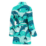 Dolphin Sea Pattern Women'S Bathrobe