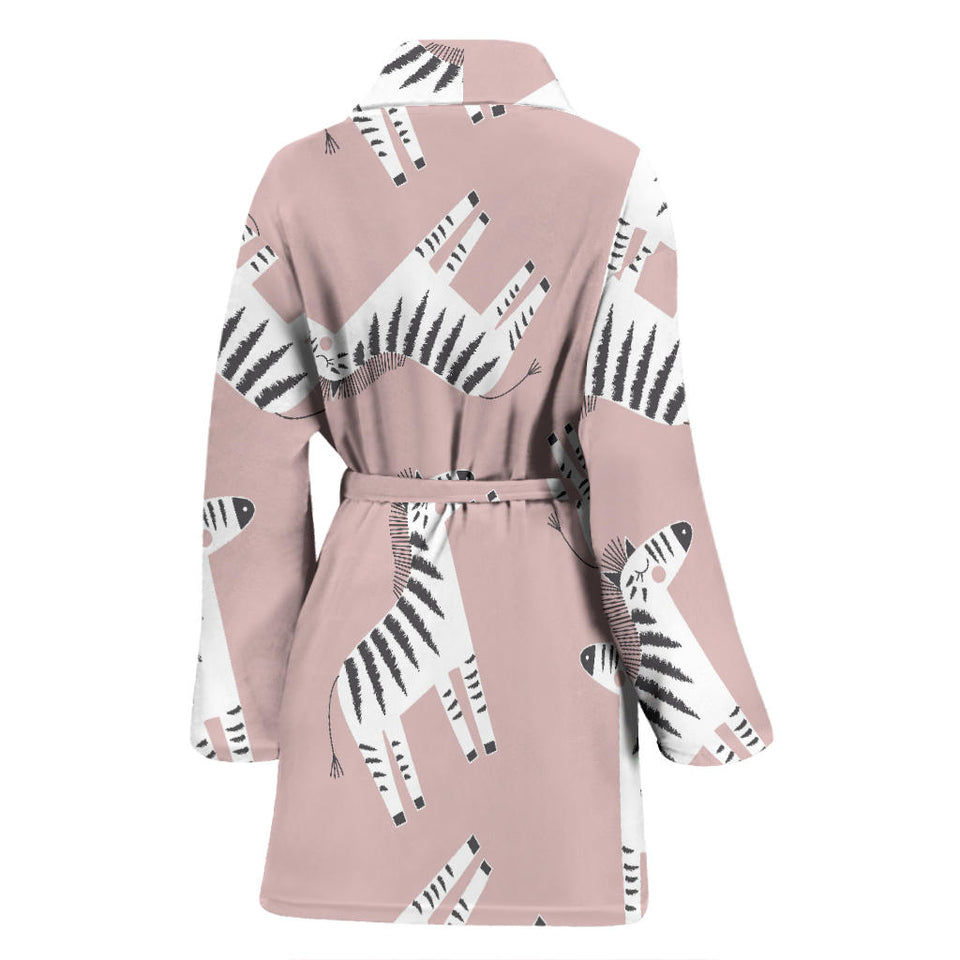 Cute Zebra Pattern Women'S Bathrobe