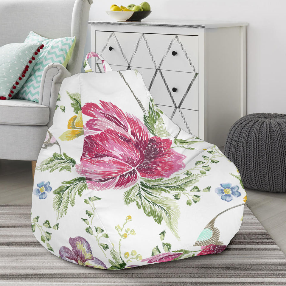 Hand Drawn Butterfly Rose Bean Bag Cover