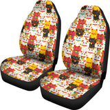 Colorful Maneki Neko Lucky Cat Pattern Universal Fit Car Seat Covers