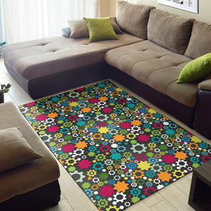 Gear Pattern Print Design 03 Area Rug