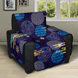 Blue japanese pattern cloud wave flower Recliner Cover Protector