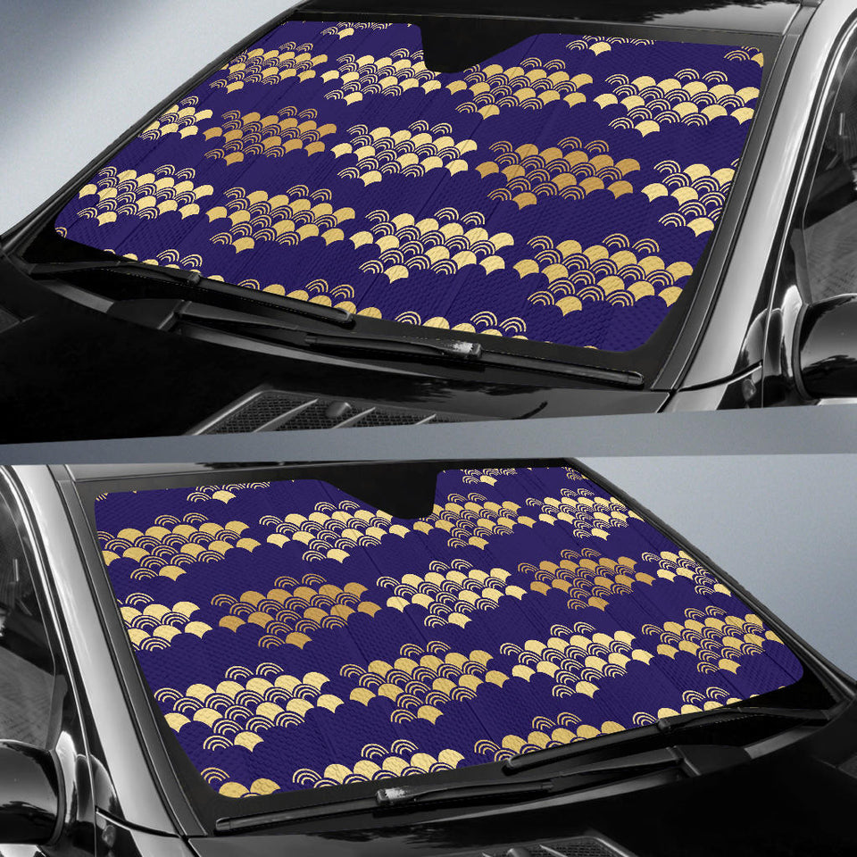 Beautiful Japanese Fan Pattern Car Sun Shade