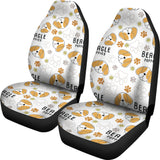 Cute Beagle Dog Pattern Background  Universal Fit Car Seat Covers