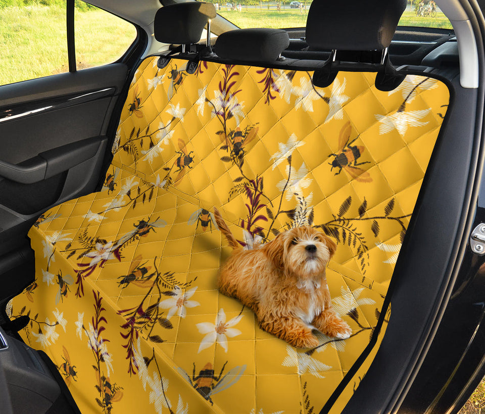Bee Flower Pattern Dog Car Seat Covers
