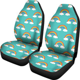 Rainbow Pattern Green Background  Universal Fit Car Seat Covers