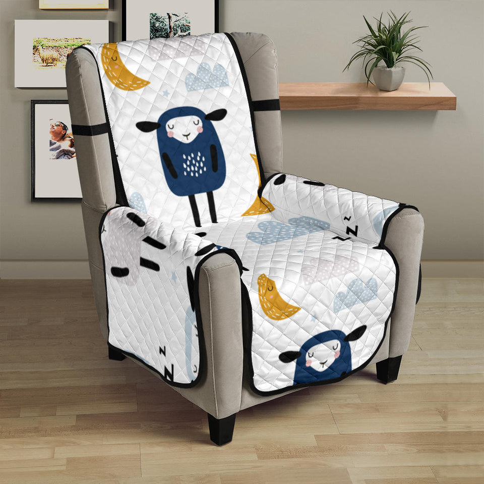 Cute sleeping sheep moon cloud pattern Chair Cover Protector