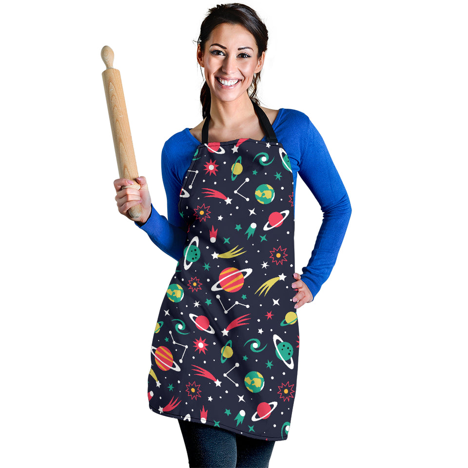 Colorful Space Pattern Planet Star Adjustable Apron