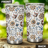 Cute Nautical Steering Wheel Anchor Pattern Tumbler